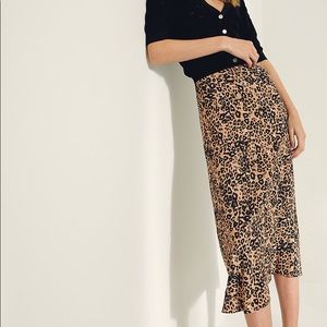 Aritzia Wilfred Leopard Midi Skirt
